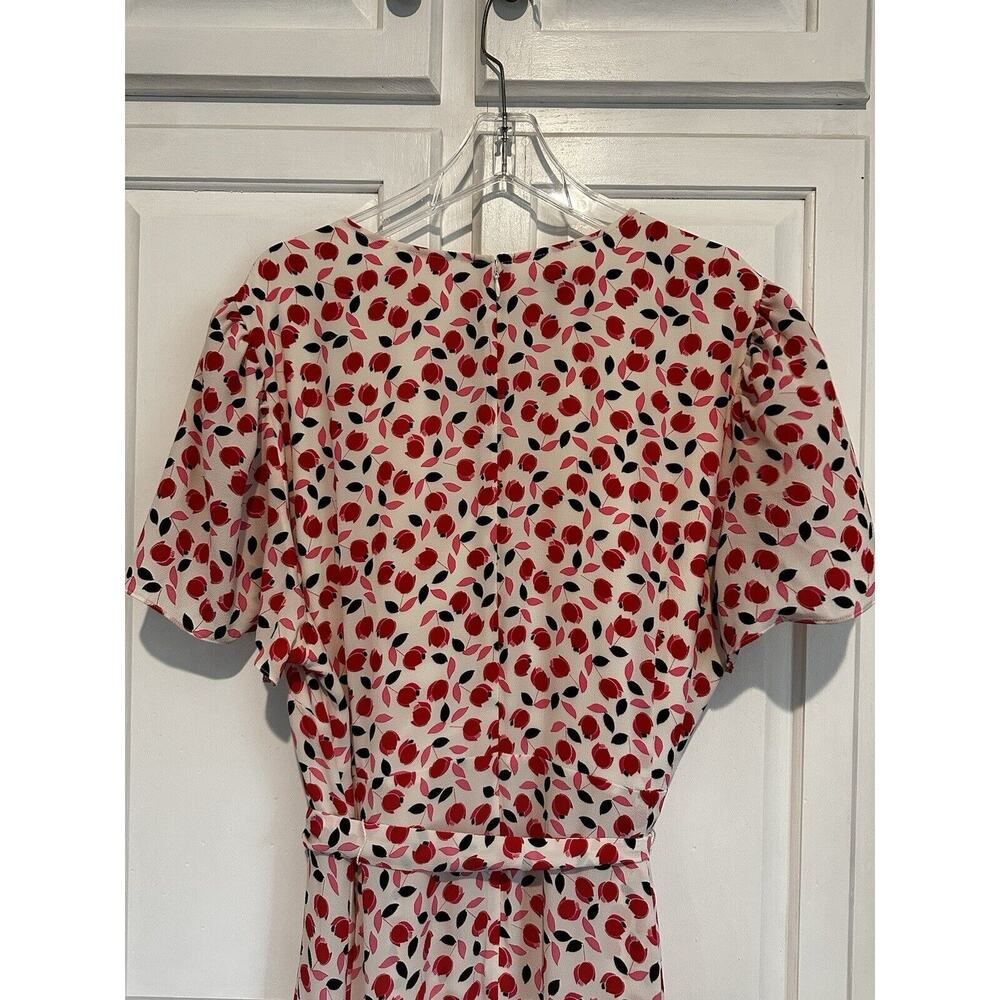 NEW Talbots Plus Cascade Wrap Midi Dress White Red Floral Size 24w Flowy Ruffle - Picture 9 of 10